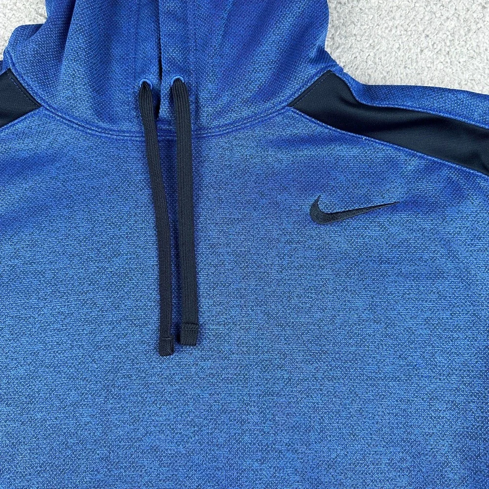 Nike Therma Fit Hoodie Mens Large Blue Nailhead Pullover Sweatshirt
